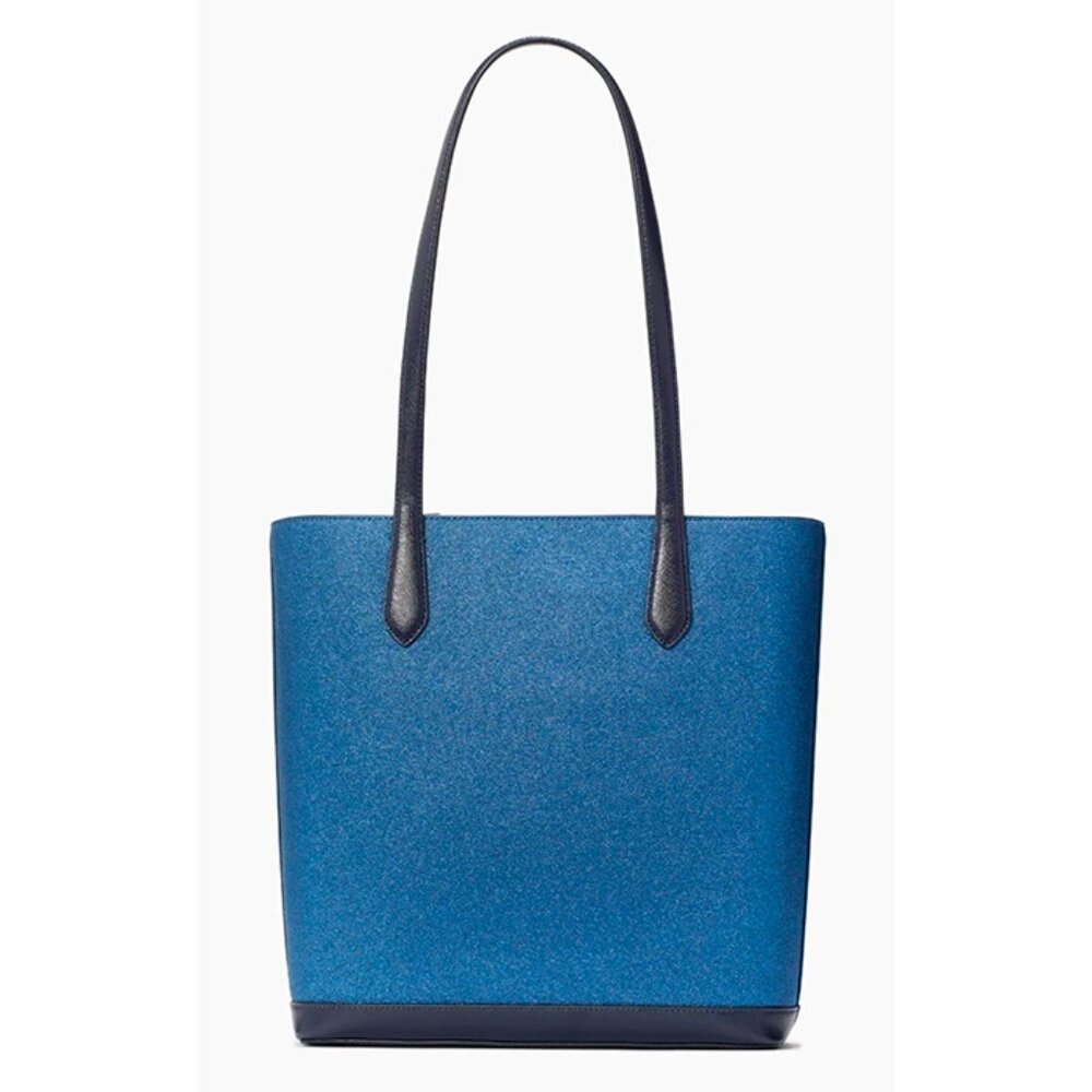 S Kate Spade Tinsel Tote Glitter Fabric & Saffiano Navy Bag K9338 Purse NWT $359 - Picture 5 of 9